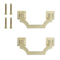 2 Pack Gold Cabinet Pulls, 2.5″ Hole Center Solid Zinc Alloy Drawer Handles -…
