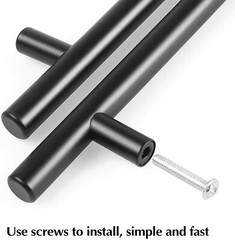 Matte Black Modern Cabinet Door Handles Pulls Kitchen Drawer Stainless Steel Lot
