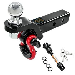 Trailer Hitch Ball Mount with Tow Shackle and 3/4″ Hitch Pin A-With Shackle