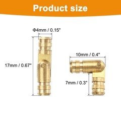 50Pcs Invisible Barrel Hinges 4x17mm Brass Concealed Hinge Gold