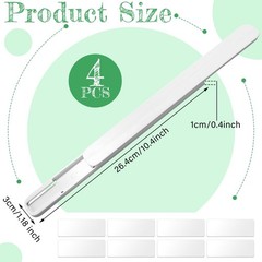 CroBlissful 4 Pcs Adhesive Sliders about 10.39 x 1.18 x 0.39 inches, White