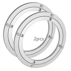 2 PCS 8 Inchs Lazy Susan Aluminum Bearing Rotating Silver