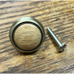 25 Amerock Designer London Brass Wood 1.25 Dia Cabinet Knob IBP1924-LBOK Vintage