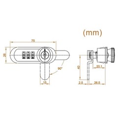 3 Digit Zinc Alloy Combination Lock for Drawers Cabinets Toolboxes RV Boats