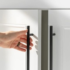 Matte Black Modern Cabinet Door Handles Pulls Kitchen Drawer Stainless Steel Lot