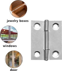 Durable 1.5 Inch Mini Hinges – 6 Pack Stainless Steel for Crafts & Projects