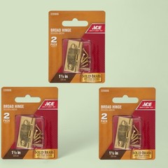 3 Packs ACE Broad Hinge SOLID BRASS 2 Pack 1-1/2″ #5299896