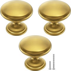 Elegant 3-Pack Brushed Nickel Cabinet Knobs – Modern Round Designs for Any Room