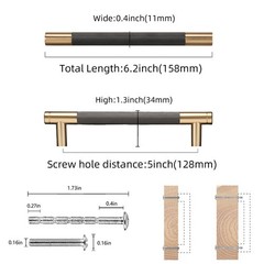 10 Pack 5 Inch128mm Black And Champagne Bronze Knurled Cabinet Handles Knurled