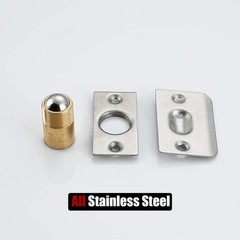 JQK Closet Door Ball Catch Hardware, Stainless Steel 2 Pack, Brushed