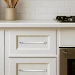 2-Pack Brushed Satin Nickel Heavy-Duty Solid Cabinet Pulls, 5 Inch (128mm) Hole
