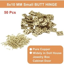50pcs Mini Metal Hinges with 200 pcs Nails 1:12 Miniature Furniture Dollhouse
