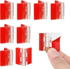8Pcs Clear Plastic Hinges, Acrylic Small Hinges Self Adhesive Continuous Piano H