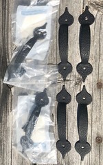 Lot 6 METAL DRAWER CABINET Hammered HARDWARE PULLS BARN #S161-82-DBK Black 3 1/4