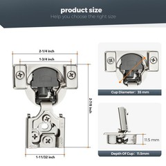 Home Expert Satin Nickel Hinges 3/8″ Overlay 2 Pack