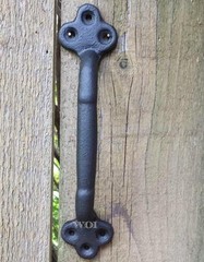 Large Black Cast Iron Gate Handle Fence Shed Barn Door Pull Metal Grip Hardware