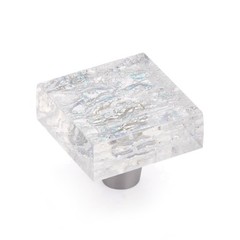 Schaub and Company 34 Ice 1-1/2″ Modern Designer Glass Square – Clear