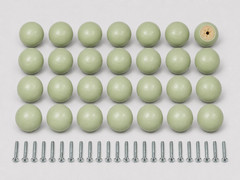 Lot of 28 Sage Green Wooden Ball Knobs 1.5″ Round Dresser Drawer Pulls Hardware