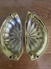 Pair Belwith Keeler Polished Brass 3″ Center to C Solid Cup Cabinet Pull