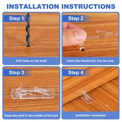 60Pcs Locking Shelf Support Pegs 3/4″ Plastic Cabinet Shelf Pins 7.9mm Dia