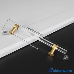 10 Pack 5 Inch Kitchen Cabinet Handles Gold Drawer Pulls Crystal Acrylic with…