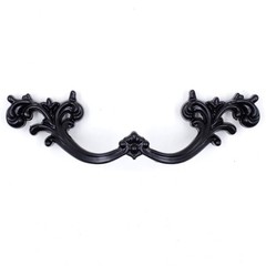 Jetland French Provincial Drawer Pulls – 3 Inch Hole Centers, Flat Black