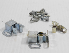 CABINET LATCH ZINC METAL STRIKE CATCHES SCREWS SET ENOUGH FOR TWO CABINET DOORS