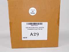 NEW A29 Iron Bin Pull Black Powder Coat, Cabinet Pull (Set of 10)