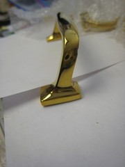 Lot Of 6 Yes 6 X 4″ C to C Dropped Handle Cabinet Pull Polished Brass Solid