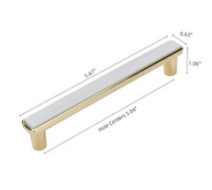 Marble Drawer Pulls, Gold Accents 5.04″ (5.67″ overall) Zinc Aluminum Alloy