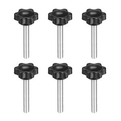 uxcell Clamping Screw Knob, Plum Hex Shaped Grips Star Knob M6 x 50mm Male Threa