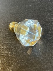 Round Octagonal Crystal Clear Glass Closet Cabinet Drawer Door Knobs Gold Tone