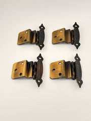 1960’s Vintage Ajax Copper Tone Semi Concealed Cabinet Door Hinge MCM X4