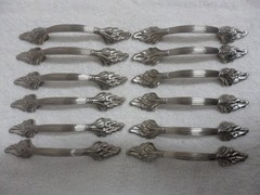 (12) Amerock Natural Elegance Sterling Nickel Arch Handle Drawer Pulls & Screws