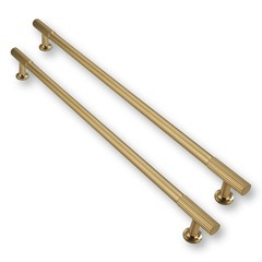 2 Pack 12in 305mm Hole Center Cabinet Pulls, Brushed Brass, Solid Heavy Duty