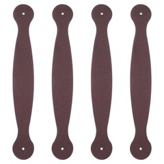 4 Pcs Leather Handle 8.5in Leather Drawer Pulls with 2 Holes, Brown