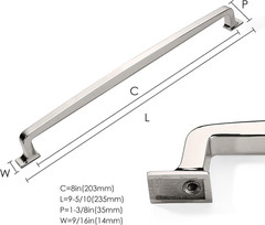 Polished Nickel Cabinet Pulls – 10 Pack, 8″ for Kitchen & Bathroom Drawers