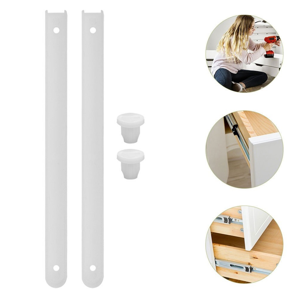 Plastic Drawer Rails White Smooth Silent Drawer Guides for Dressers