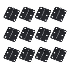 Antrader Door Hinges, 12-Pack Cabinet Gate Closet 1.5″ x 1.3″, 12pcs, Black