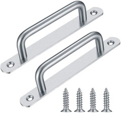2 PCS Barn Door Handles Sliding Cabinet Drawer Pulls Silver 192mm/7.56 Inch