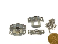 4 Sets 24mm x 19mm silver Mini screws Box Decorative Case Hasp Latch E15