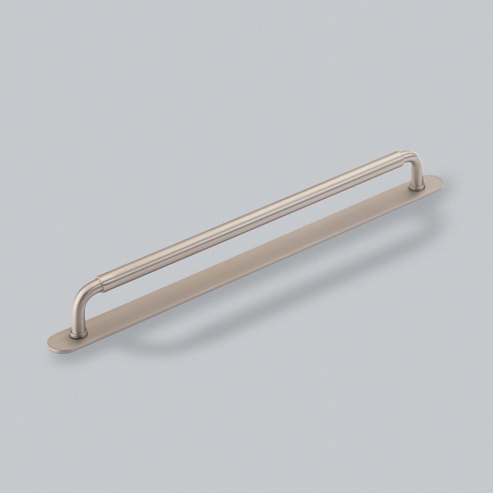 19.69″ Okus Kitchen Appliance Pull Handle With Back Plate In Brushed Nickel