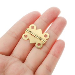Small Jewelry Box Hinge 7/8 inch, 10 Pack 180-degree Butterfly Hinge, Gold