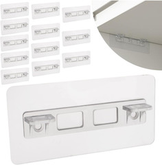 12 Pcs Punch Free Shelf Support Pegs Self Adhesive Shelves Clips No Drill Shelf