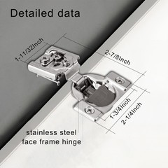 Soft Close Cabinet Hinges 3/4 Inch Overlay Satin Nickel Self Closing 6 Pack