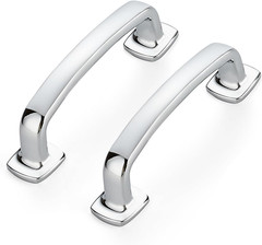 5 Pack Polished Chrome Cabinet Handles, 3″ Hole Center Arch Drawer Pulls | Curve