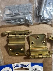 Lot of 26 (13 pair) Cabinet Hinges National Mfg Assorted Brass Zinc Made in USA