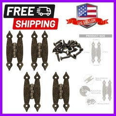 3.5 Inch Cast Iron Antique Bronze H Hinges, 4 Pack – Elegant Flush Mount Style