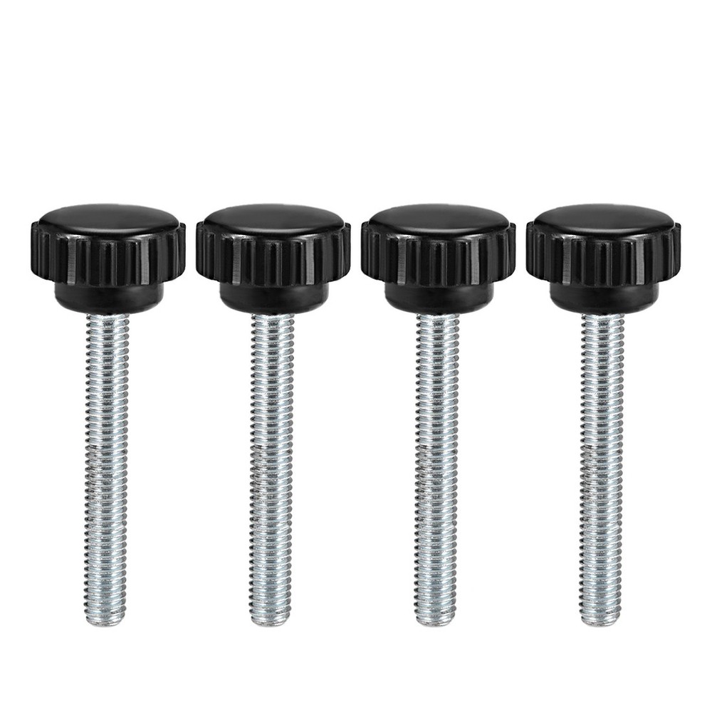 M6x44mm Male Thread Round Knurled Clamping Knobs Grip Thumb Screw on Type 4X
