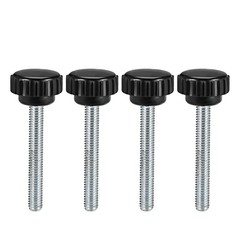 M6x44mm Male Thread Round Knurled Clamping Knobs Grip Thumb Screw on Type 4X